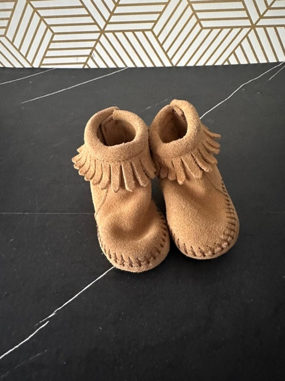 MINNETONKA Suede Leather Fringe Booties | Size 2